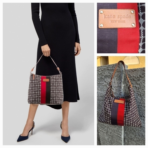 KATE SPADE‎ NEW YORK Leather Trimmed Shoulder Bag - Picture 1 of 13